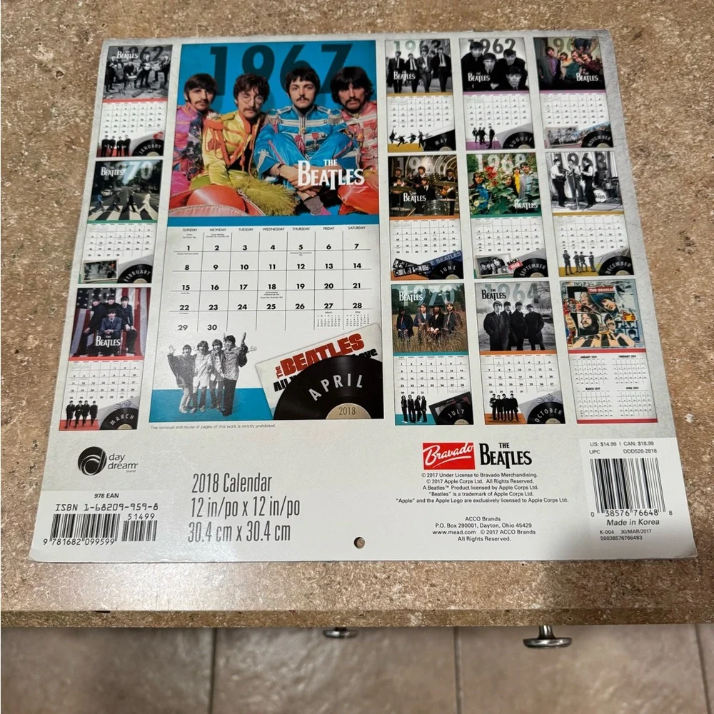 The Beatles 16-Month 2018 Calendar